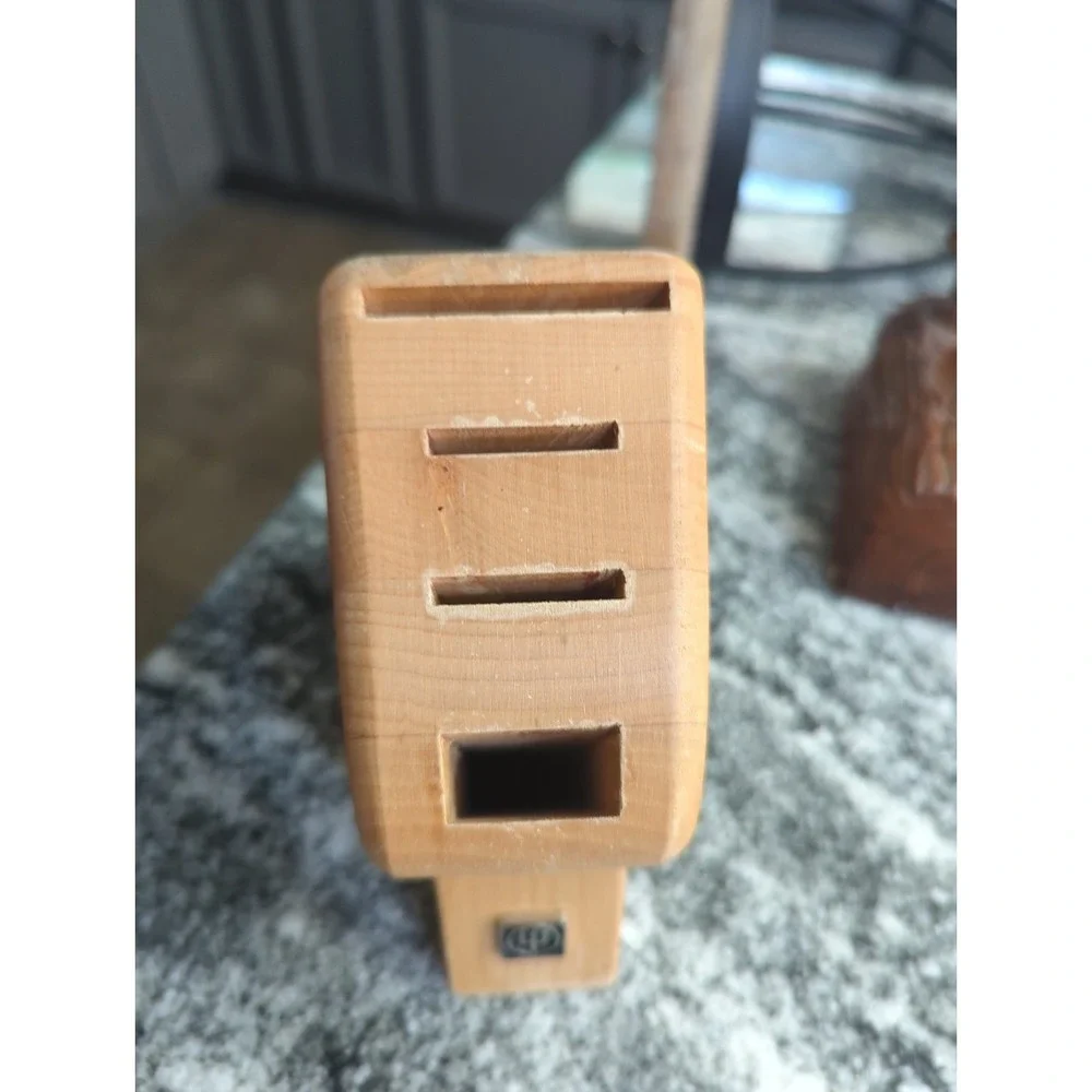 Wusthof 4 Slot Mobile Knife Scissor Storage Block Beechwood #1203